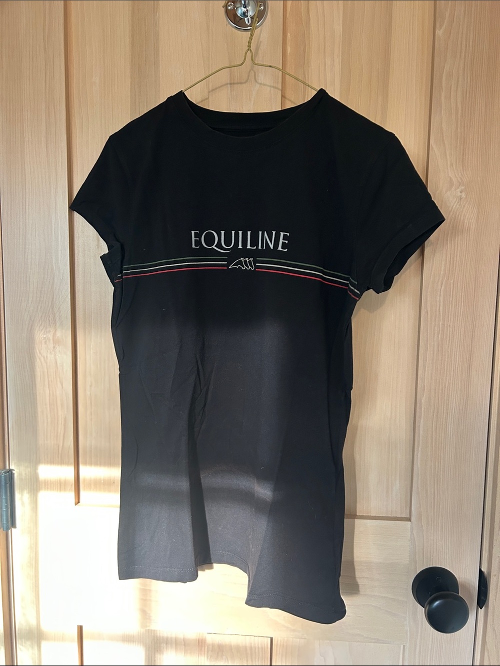 Women’s Equiline Black Short-Sleeve Logo Tee